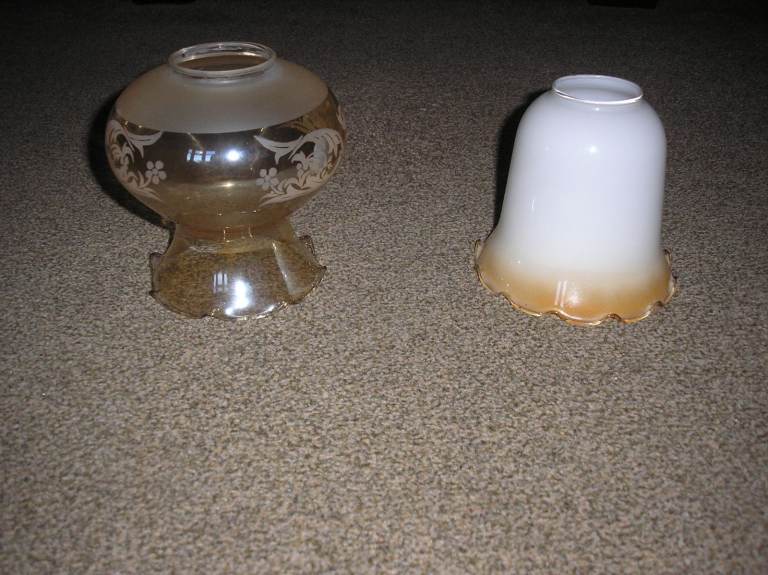  Vintage Glass Lamp Shades – Good Condition