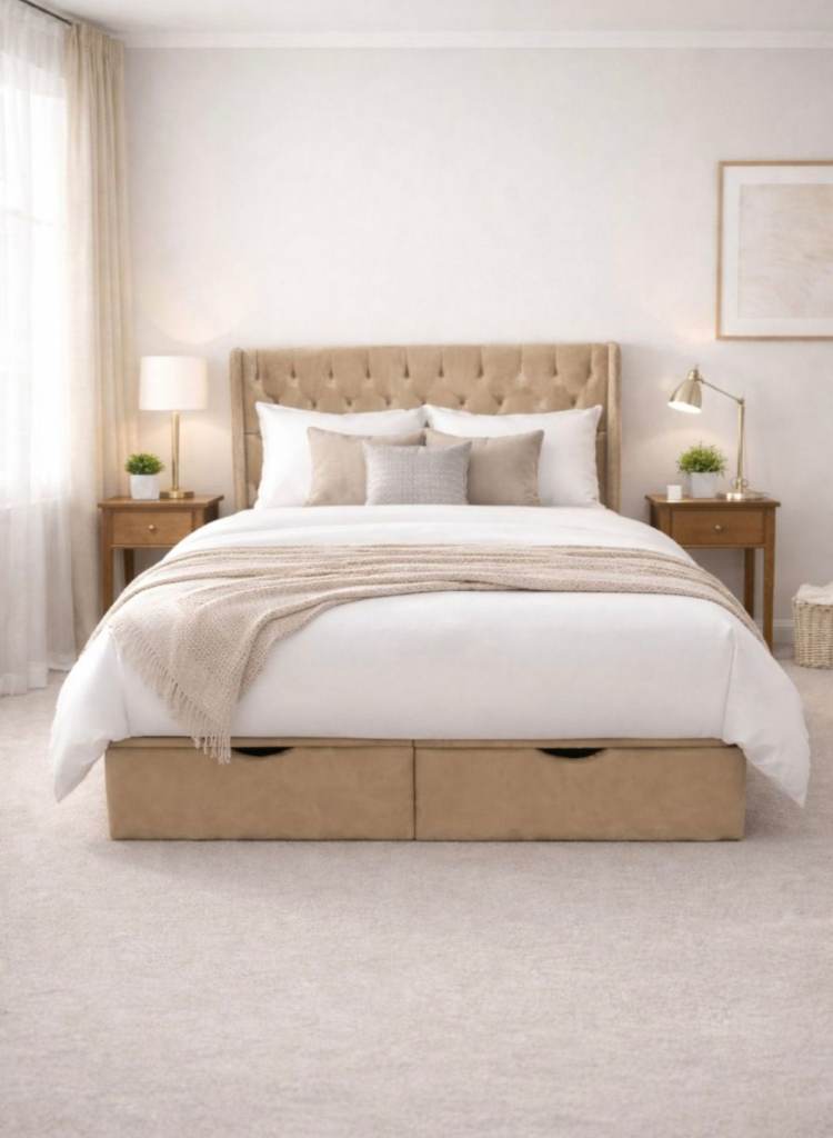 Luxury Ottoman Storage Bed – Gas Lift – Upholstered Panel – King/Double