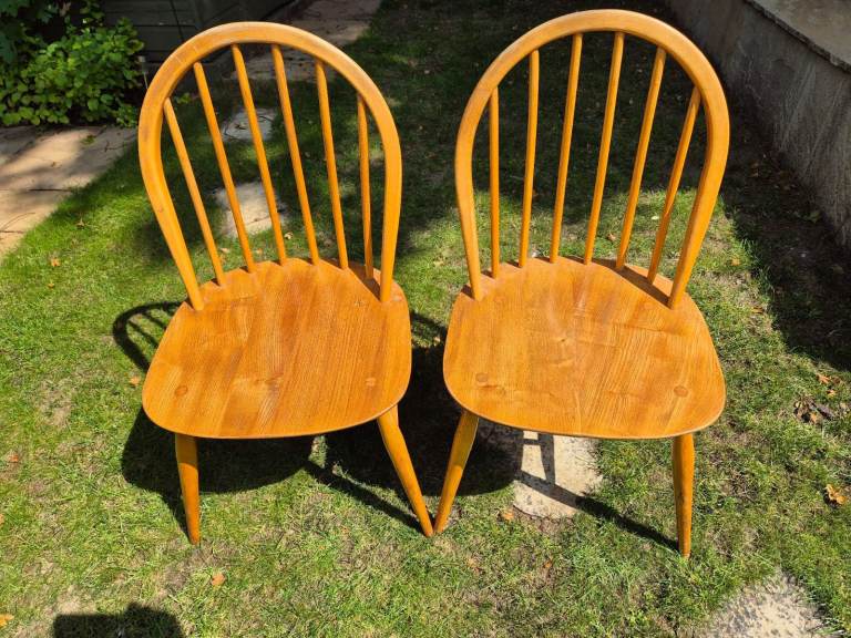 Pair of original Ercol Windsor dining chairs