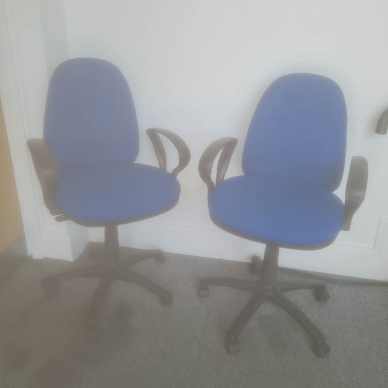 Blue operator office chairs 
