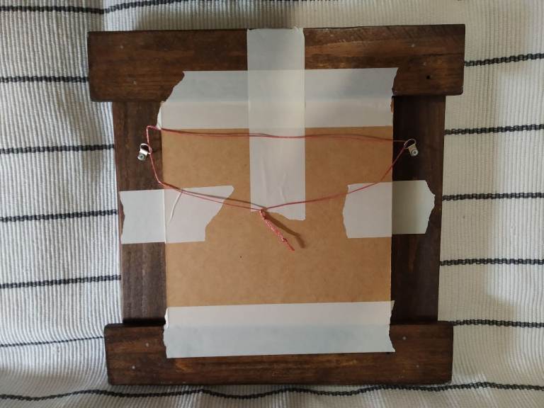 Original artwork in handmade rustic style frame