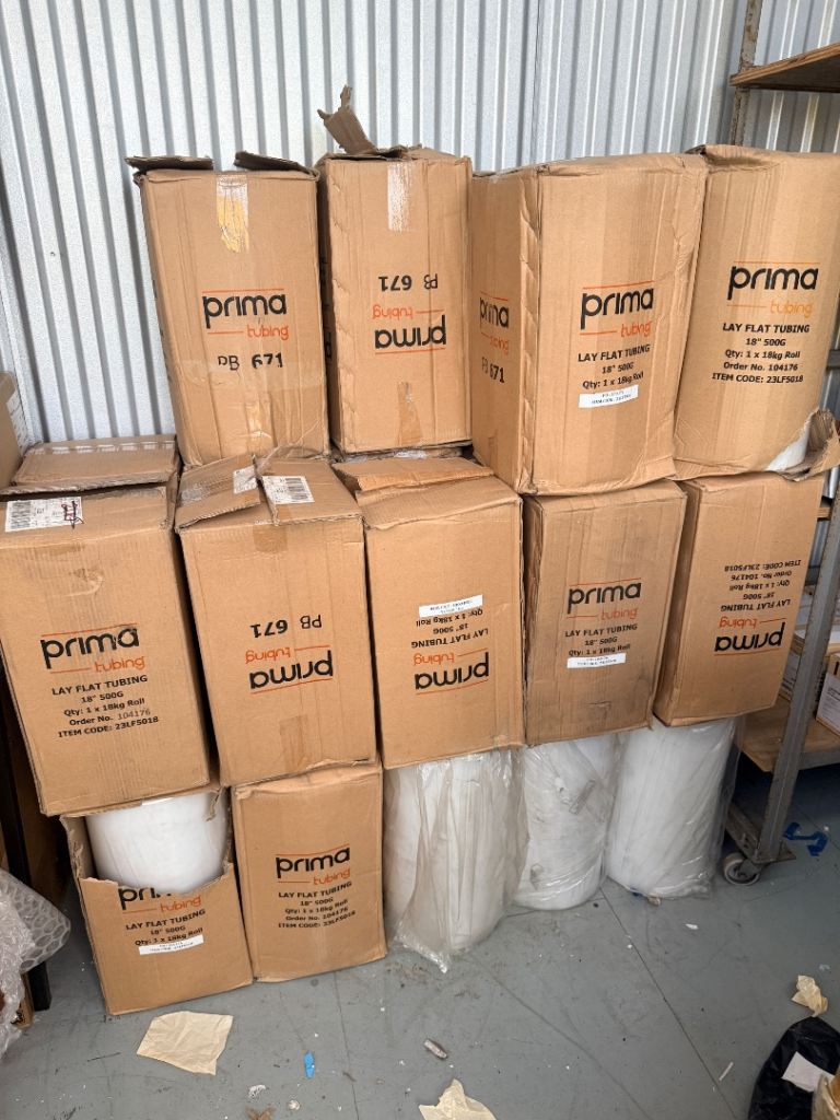 Heavy Duty 18” Lay Flat Tubing Rolls – 500 Gauge – 168m Rolls – Bulk Available