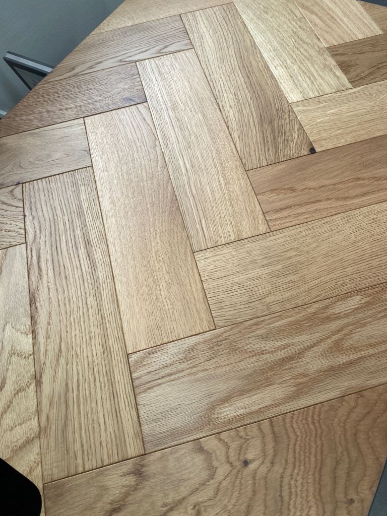 Engineered wooden herringbone flooring 