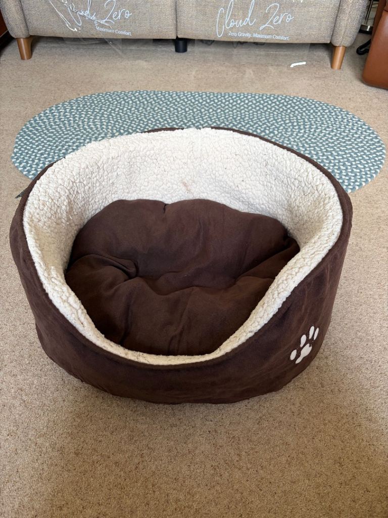 Dog basket with accessories 