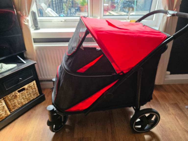 Red and Black Pet Stroller / Buggy for Dogs or Cats