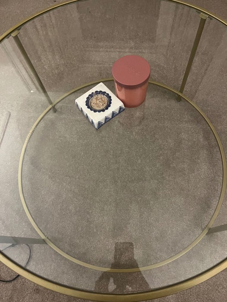 Glass Golden Coffee Table 