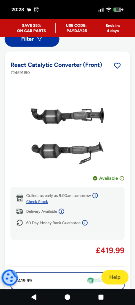 Ford Mondeo catalytic converter 