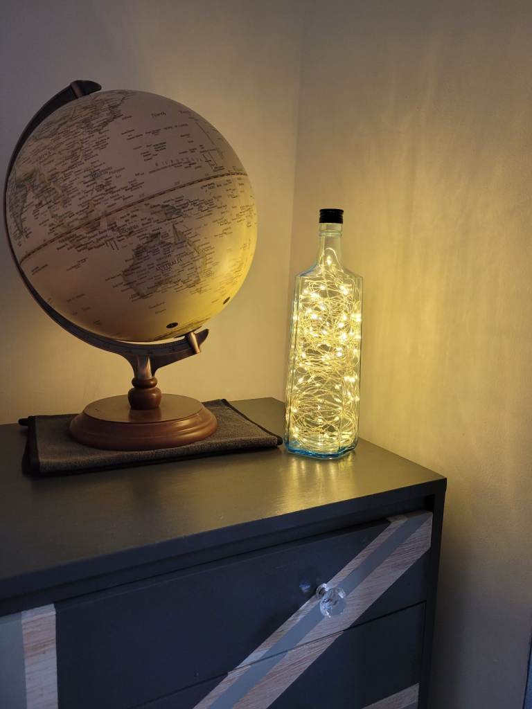 Spirit bottle lamp with or without shade