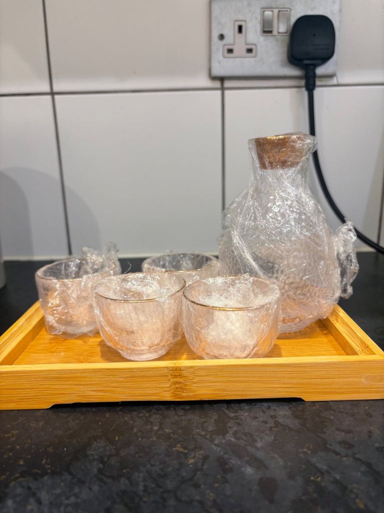 Glass Carafe & 4 Glasses