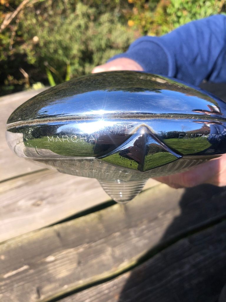 Classic car spot light and gauges