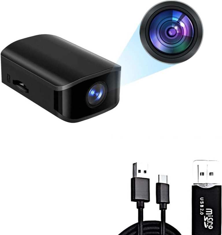 Portable 1080P HD Mini Camera (No WiFI Needed) with Motion Detection and Night Vision