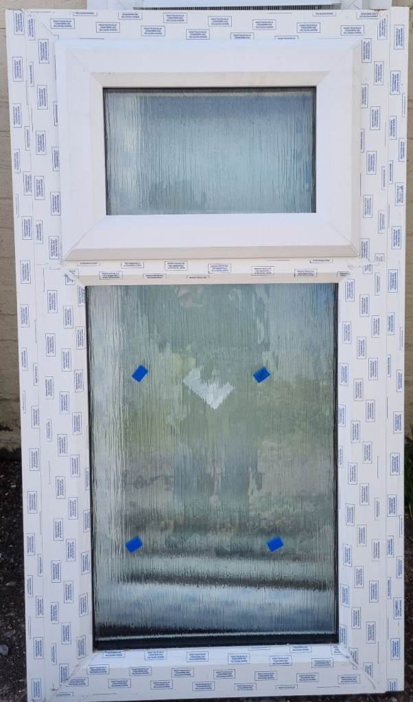 New UPVC Double Glazed White Window 580mm W x 1120mm H Obscure Glass #230