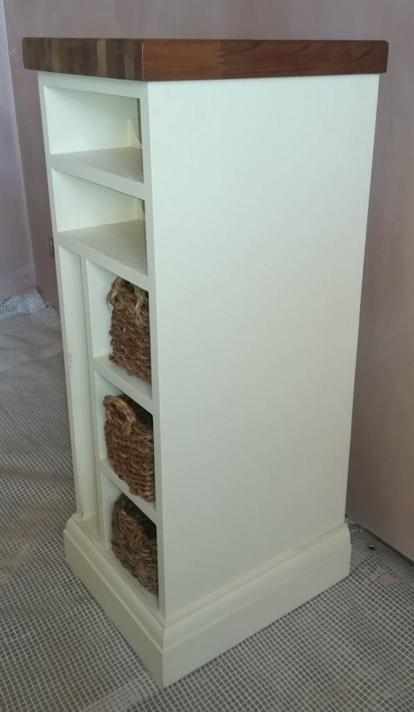 Kitchen Island Shaker Style Storage Unit Wine Rack Tray Rack Walnut Wood On Casters  