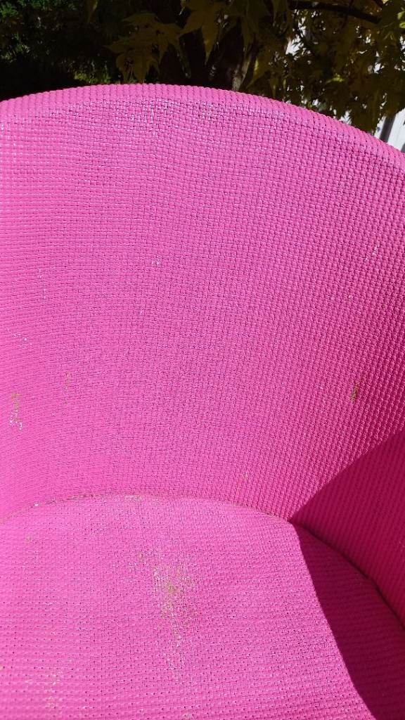 Lloyd Loom Pink Vintage Chair Overpainted in Pink