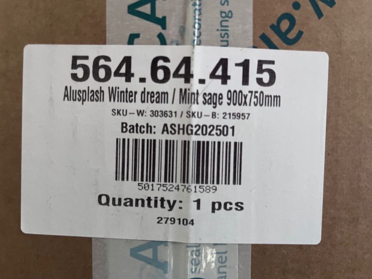 Alusplash double sided backsplash winter dream / mint sage 