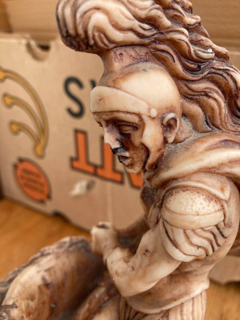 SIGNED LORENZO TONY ROMAN CHARIOT ALABASTER COMPOSITE STATUE