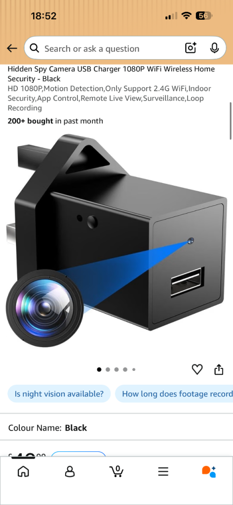 Hidden Spy Camera USB Charger 1080P WiFi Wireless Home Security