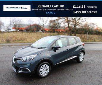 RENAULT CAPTUR 1.5 dCi Expression 2015,£20 Tax,78mpg,Bluetooth,Cruise,Air Con,2 Owners,F.S.H