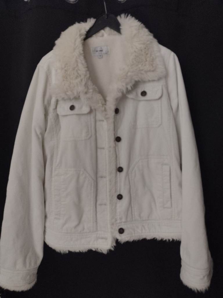 Winter white ladies cord and faux fur short jacket size 10 #GotStuffGetCash