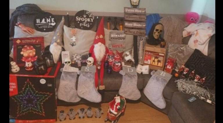 Job lot of christmas and Halloween decorations