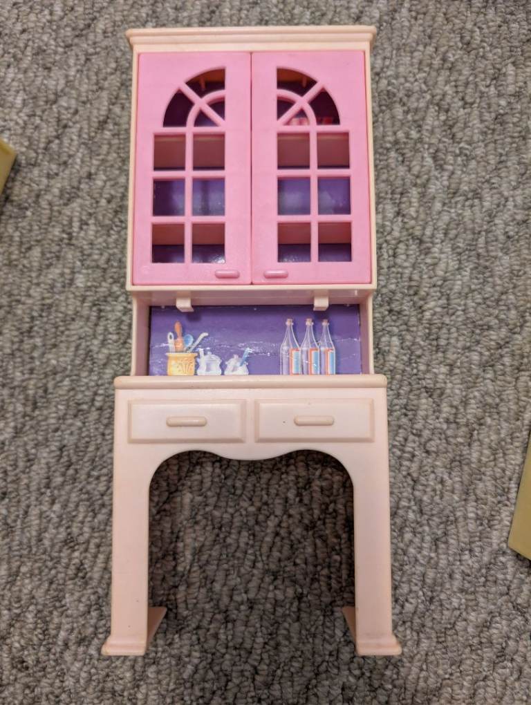 Bundle Of Vintage  Barbie Furniture Inc Tv Stand Cupboard Garden Swing Mattel