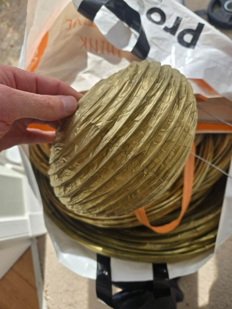 Gold paper ball decorations 