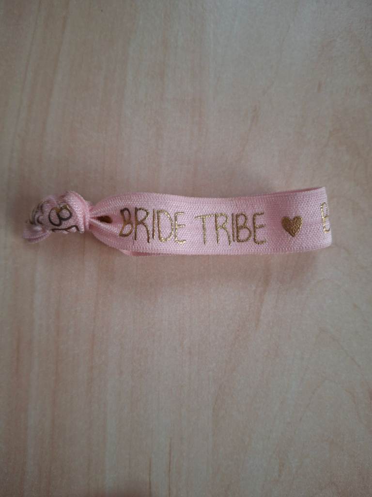 Pink & Gold 'Bride Tribe' elasticated bracelet.