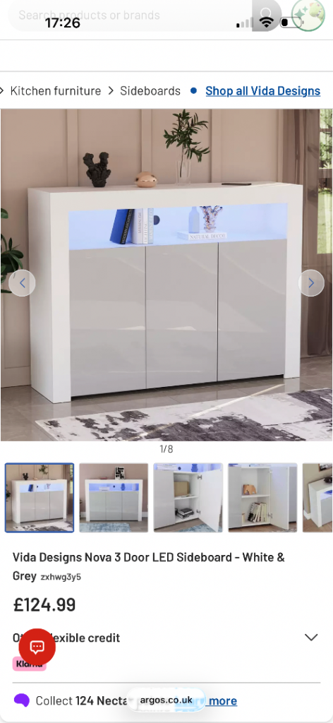 LED high gloss white and grey unit 