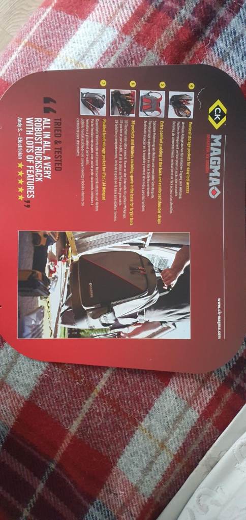 Brand New C.K Magma Backpack, Heavy Duty Technician's Rucksack, Electrician Tool Bags 39 Pockets