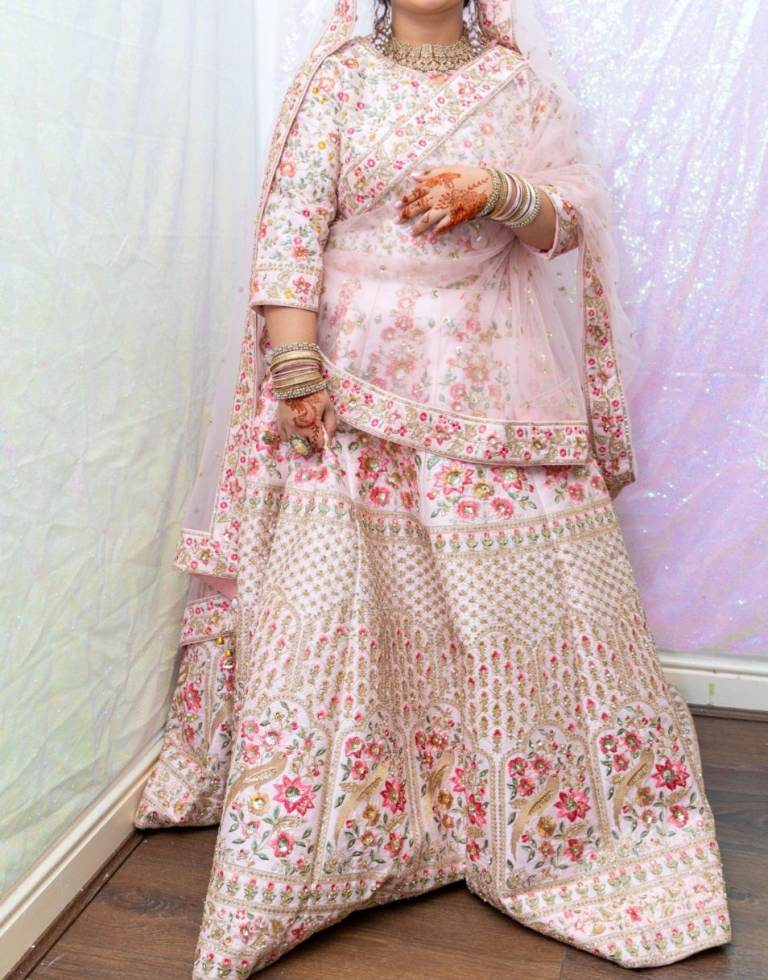 Beautiful Pink Embroidered Bridal Lehenga – AsNew
