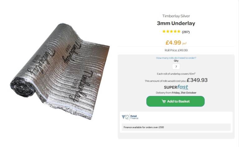 image for Timberlay Silver 3mm Underlay