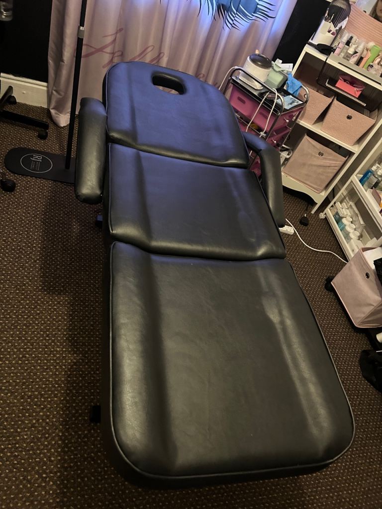 Beauty Bed w/Stool Adjustable Massage Table SPA Salon Bed Lash Tattoo Recliner