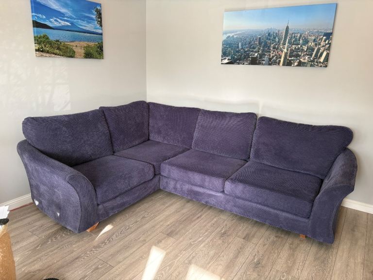 Dark purple L shape sofa