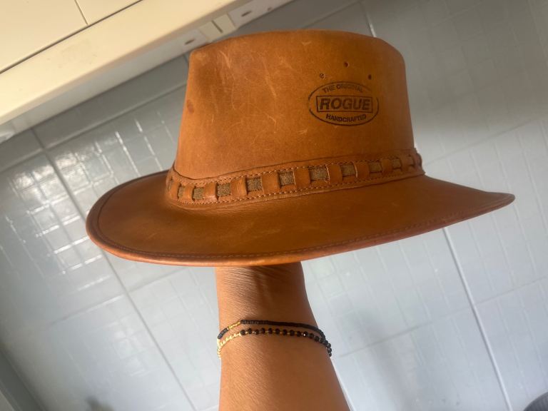 Handmade genuine leather cowboy hat 