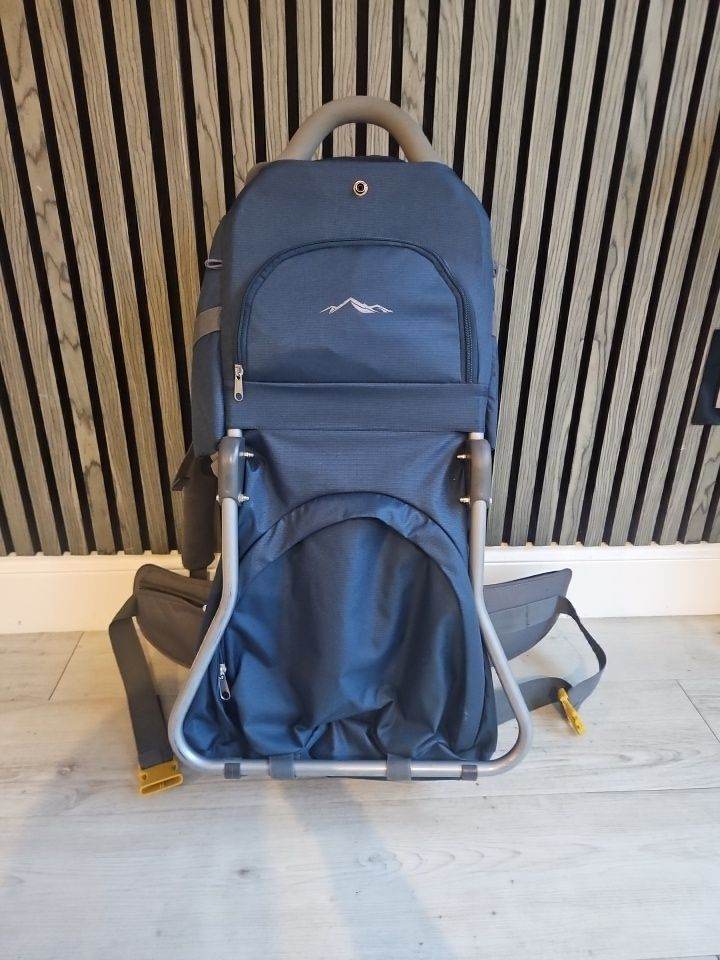 Blue Hiking Baby Backpack Carrier with Frame – Good Condition