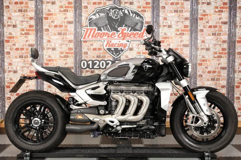 2023 TRIUMPH ROCKET 3 R - ONLY 1,952 MILES - CHROME - WERKES EXHAUST - BACKREST