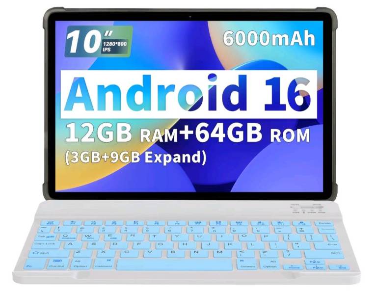 Pritom TronPad 10" Android 16 Tablet 64GB with Keyboard – New in Box