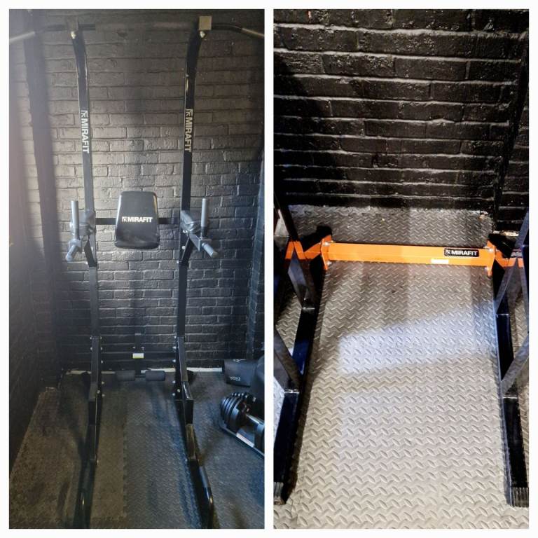 2 items available individually or as a set. Mirafit VKR Pull up / dip station. Squat rack