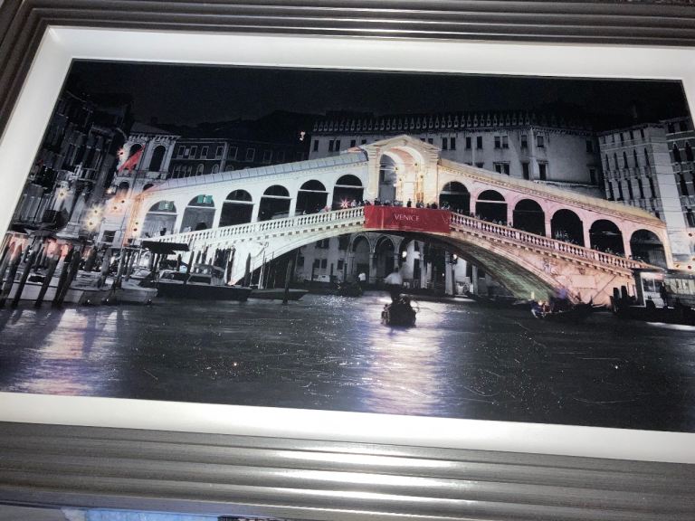 Swarovski crystal liquid art Rialto Bridge