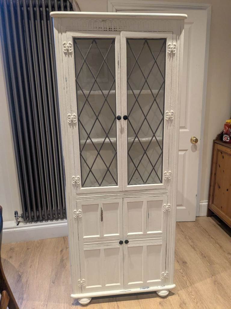 Corner Cabinet - white shabby chic french cottage