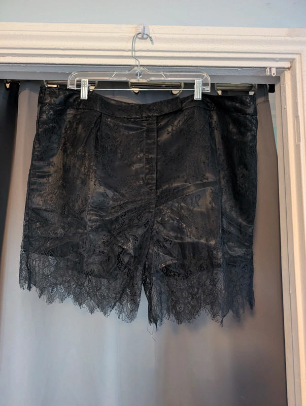 Corset Story Size 22 Black Satin Lace Overlay Shorts Plus Size New With Tags