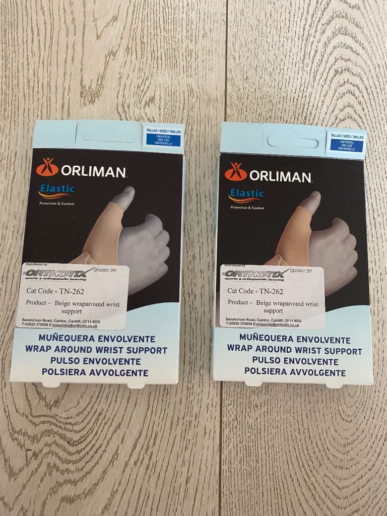 New Orliman Wrist Support For Arthritis Sprains Joint Pain Relief Adjustable Elastic Universal x2