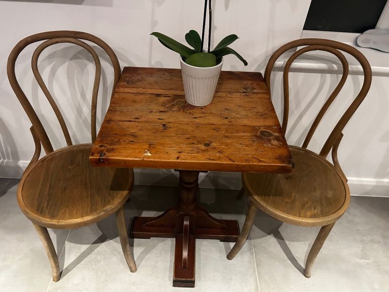 Vintage Wooden Table and Chair Set 