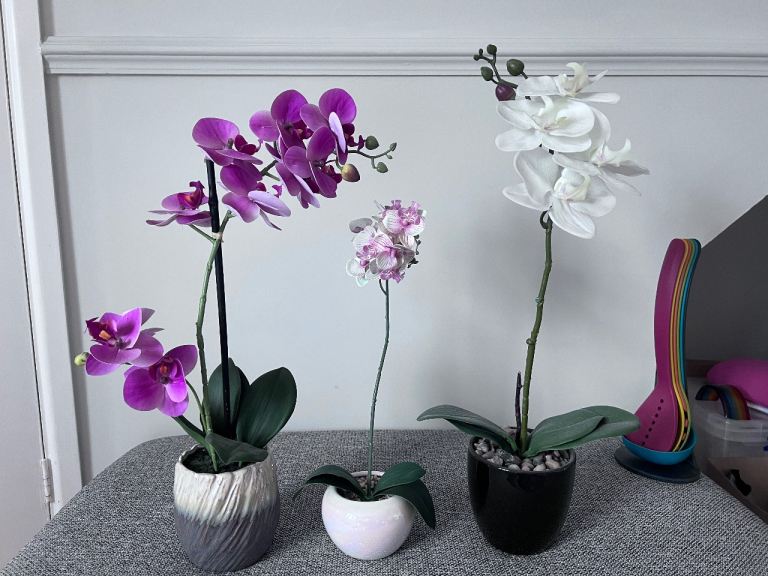 Various fake flowers 