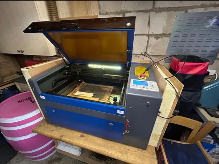 50W CO2 Laser Cutter 500x300 Bed – Ruida + Chiller + Rotary + Spare Tube