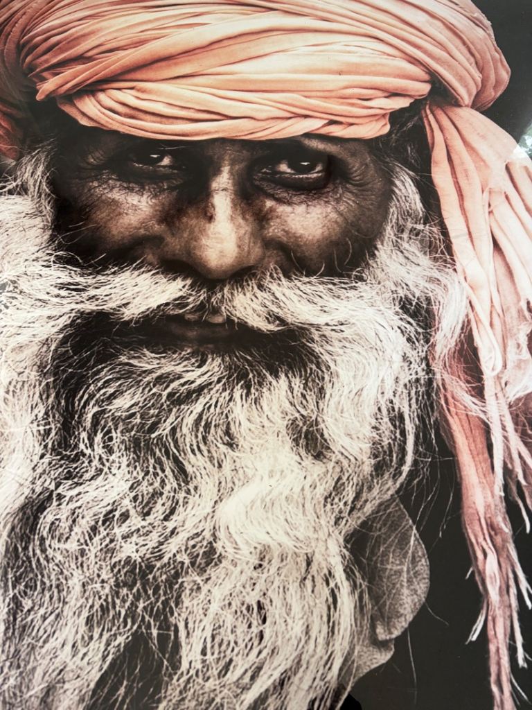 Extra Large Framed Print of Bearded Man with Turban – Striking Image