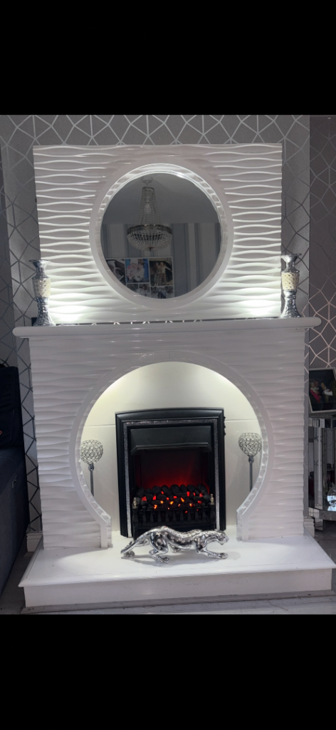 White Fireplace & matching mirror