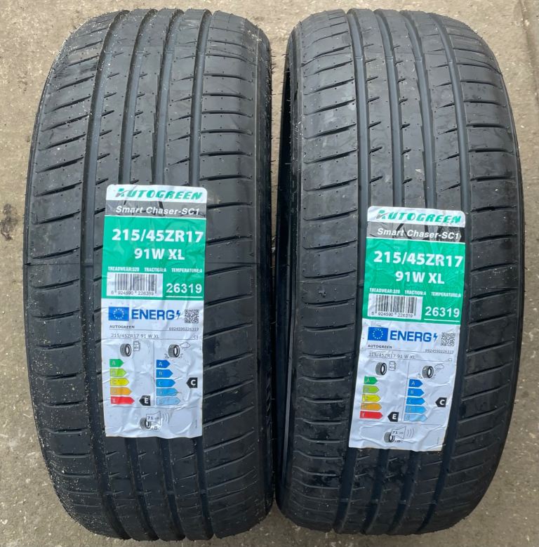 2 x 215 45 17 91W Autogreen Smart Chaser SC1 XL Extra Load Tyres New DOT 4724