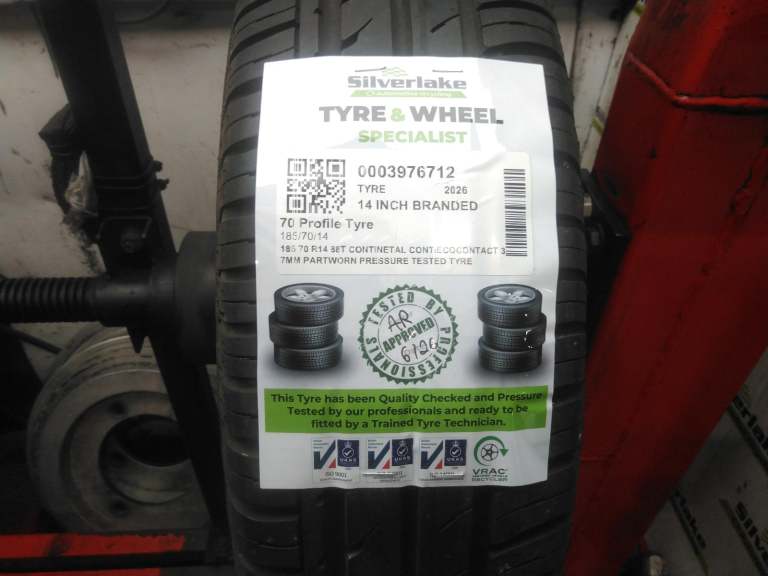 185 70 R14 88t Continetal Contiecocontact 3 7mm Partworn Pressure Tested Tyre