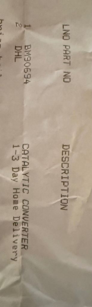 New Catalytic Converter – BM90694